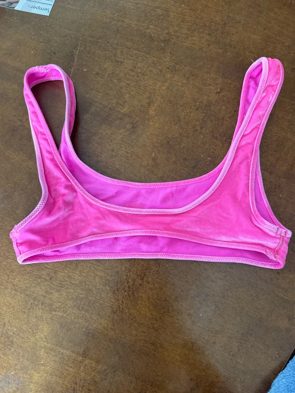 triangl swimwear Hot Pink Velvet Bikini Top
